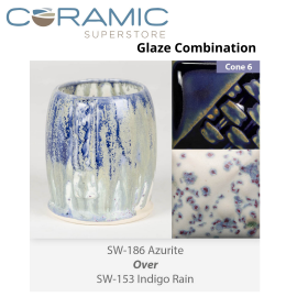 Azurite SW-186 over Indigo Rain SW-153 Stoneware Combination Azurite SW-186 over Indigo Rain SW-153 Stoneware Combination